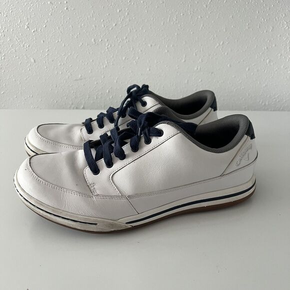 Callaway Size 9 White/Navy‎ Leather Spikeless Golf Shoes M336-01 - Picture 1 of 10